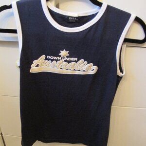 Gaea Australia Tank Top Blue with White Border
